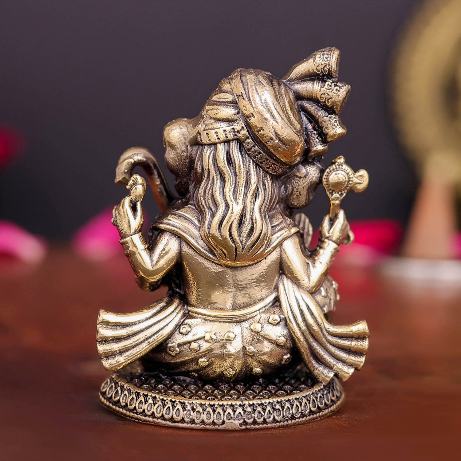 Brass Superfine Small Ganesha Idol Wearing a Turban 2 Inch - Image 6