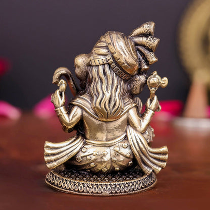 Brass Superfine Small Ganesha Idol Wearing a Turban 2 Inch by vendor-unknown - Hindu Gods (View 6)