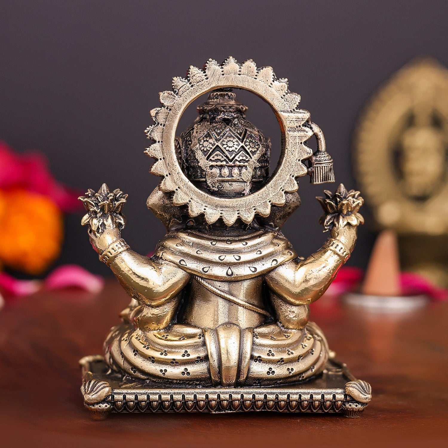 Brass Superfine Dagduseth Ganesha Idol 3 Inch - Image 6