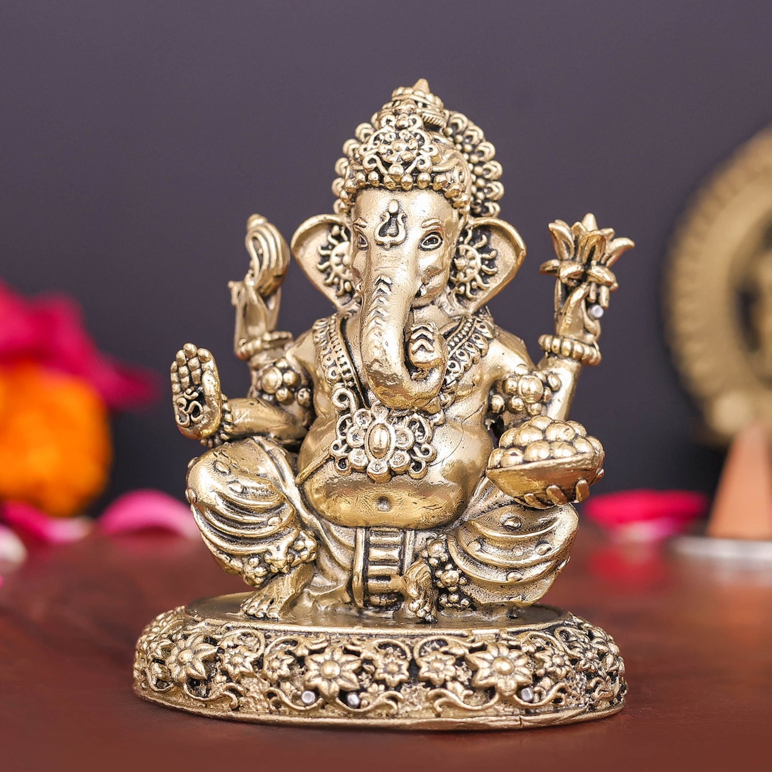 Brass Superfine Ganesha Idol 2.7 Inch - Image 5