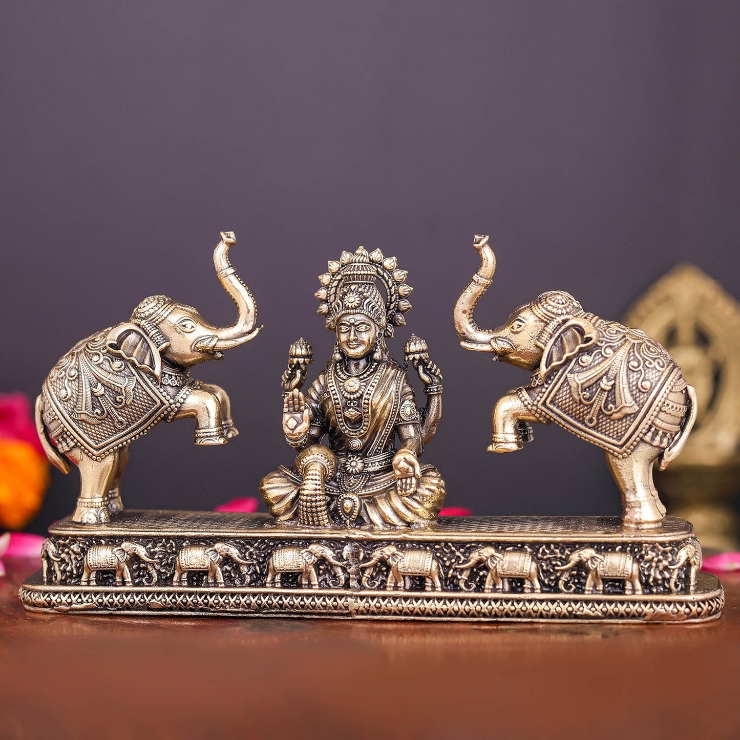 Brass Superfine Goddess Gajalakshmi Idol 6 Inch