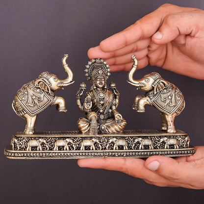 Brass Superfine Goddess Gajalakshmi Idol 8 Inches by vendor-unknown - Hindu Gods (View 3)