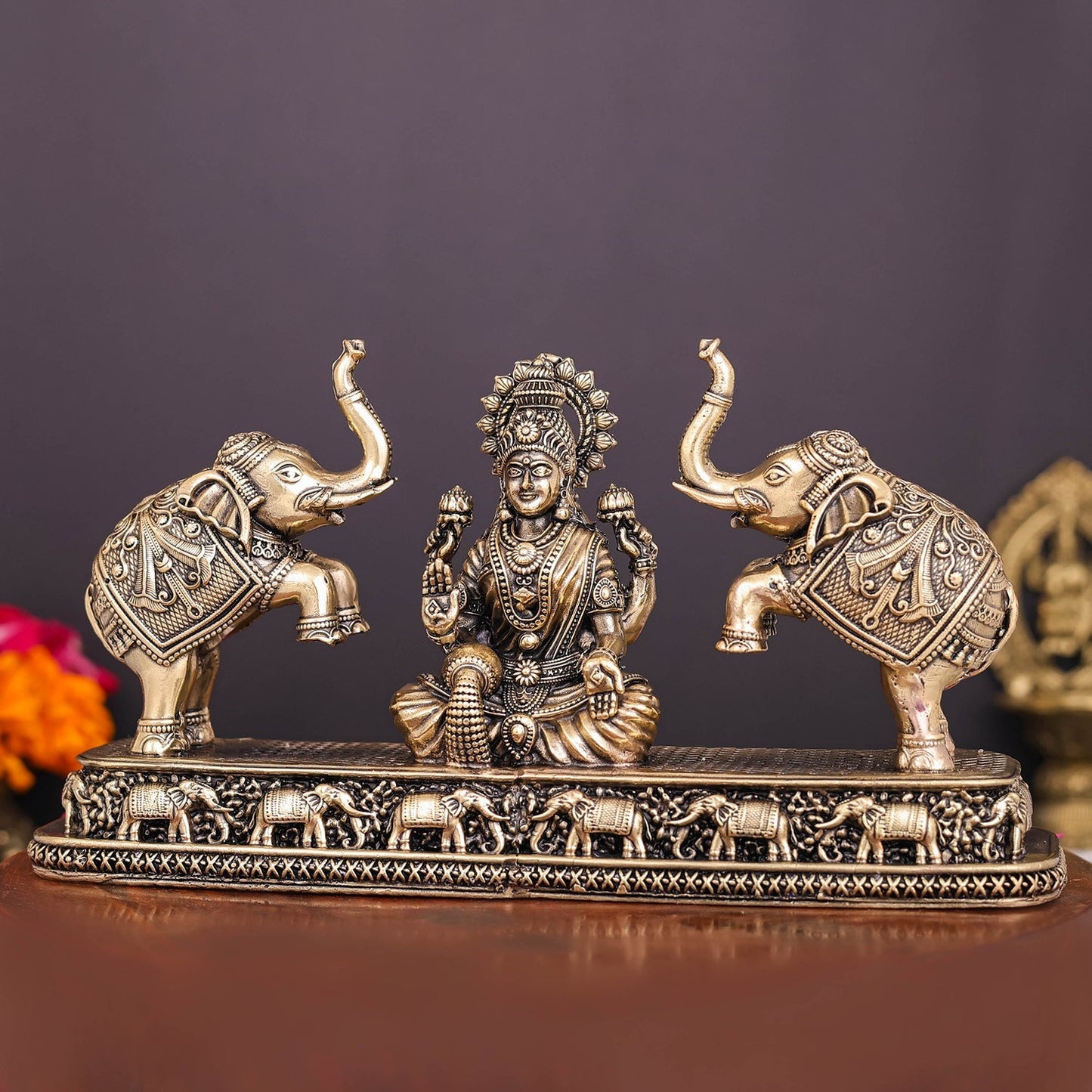 Brass Superfine Goddess Gajalakshmi Idol 8 Inches