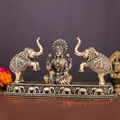 Brass Superfine Goddess Gajalakshmi Idol 8 Inches by vendor-unknown - Hindu Gods (View 4)