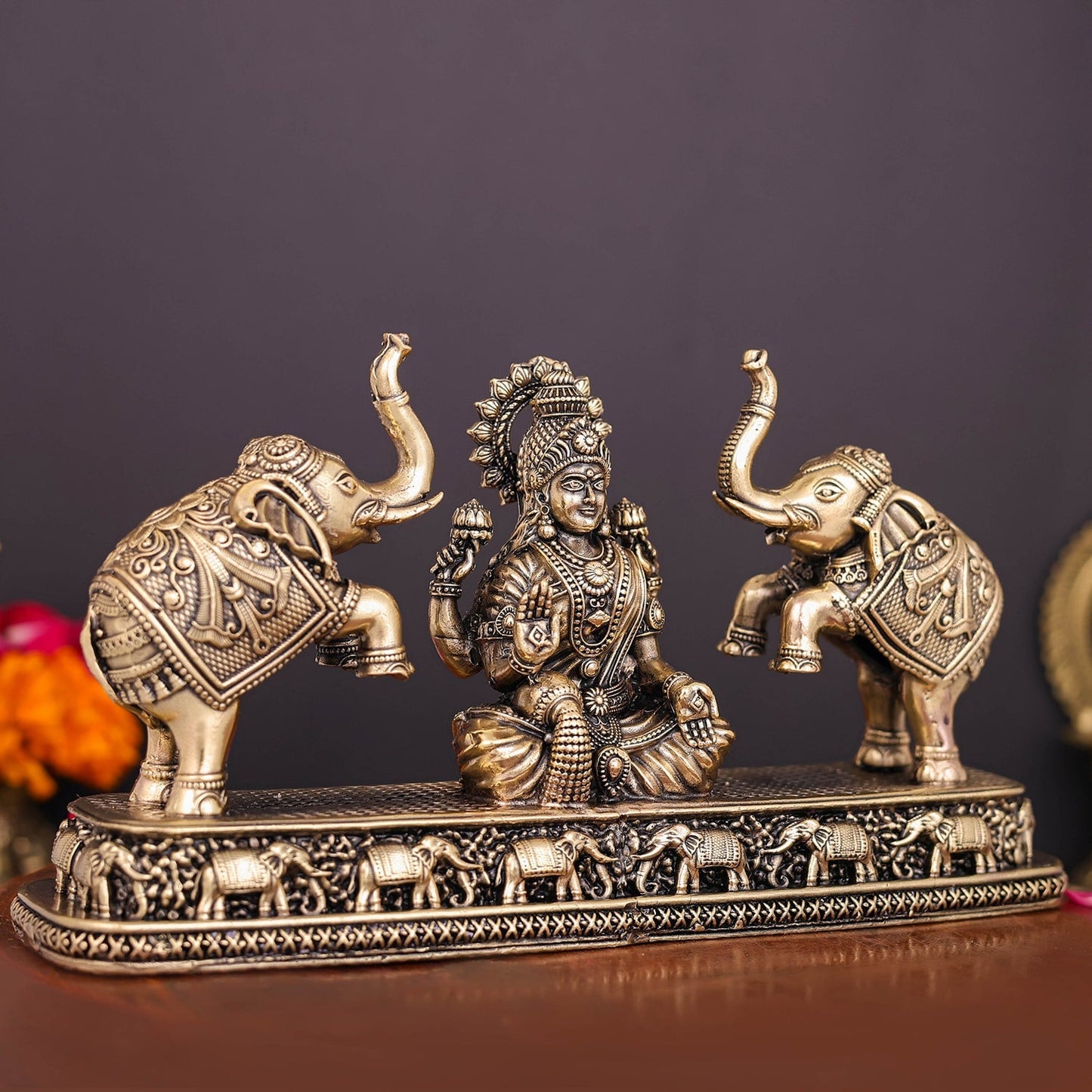 Brass Superfine Goddess Gajalakshmi Idol 8 Inches