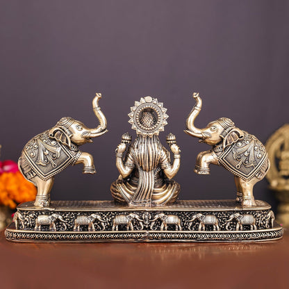 Brass Superfine Goddess Gajalakshmi Idol 8 Inches by vendor-unknown - Hindu Gods (View 6)