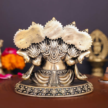 Brass Superfine Panchmukhi Ganesha Statue 4 Inch by vendor-unknown - Hindu Gods (View 6)