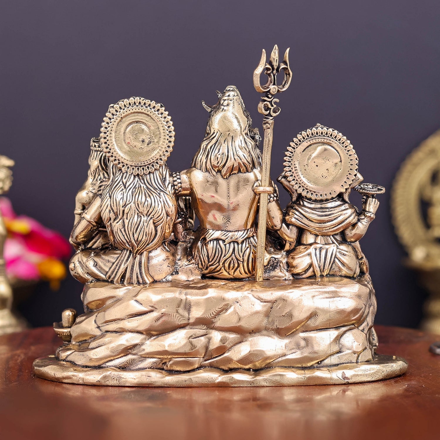Brass Superfine Shiv Parivar Idol For Home Temple Decor 5 Inch - Image 6