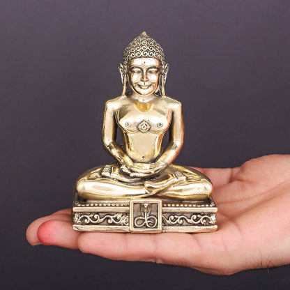 Brass Superfine Jain Bhagawan Shri Mahavir Swami 4 Inch by vendor-unknown - Hindu Gods (View 3)