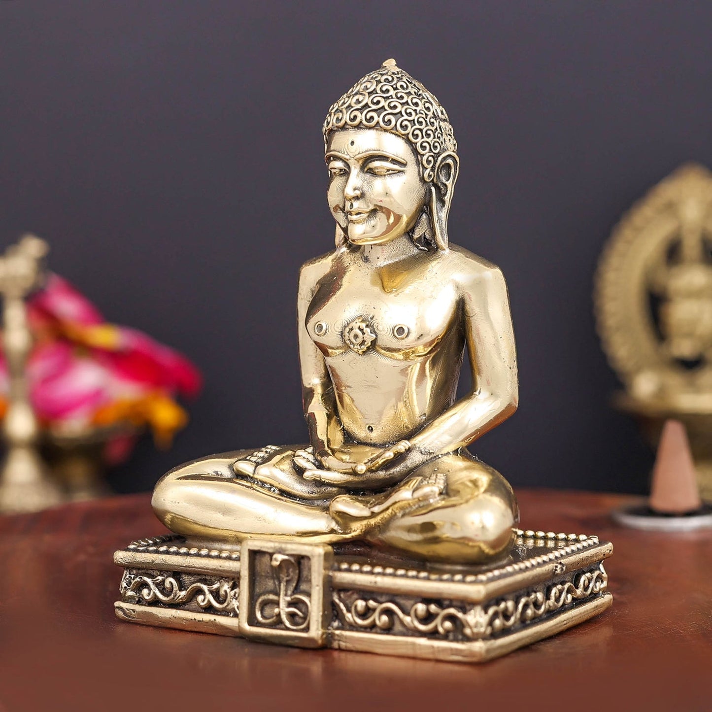 Brass Superfine Jain Bhagawan Shri Mahavir Swami 4 Inch