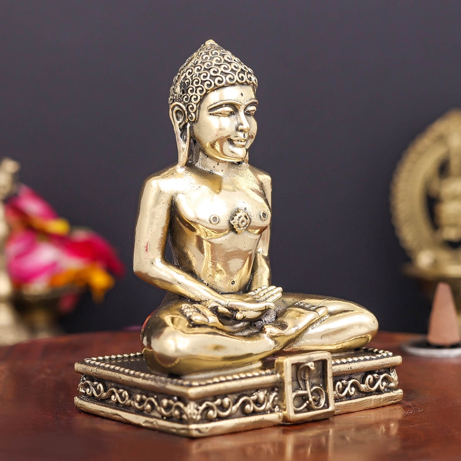 Brass Superfine Jain Bhagawan Shri Mahavir Swami 4 Inch - Image 5