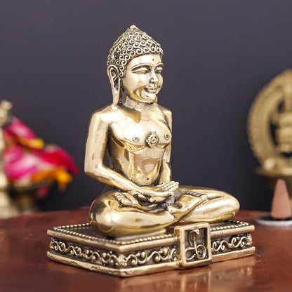 Brass Superfine Jain Bhagawan Shri Mahavir Swami 4 Inch by vendor-unknown - Hindu Gods (View 5)