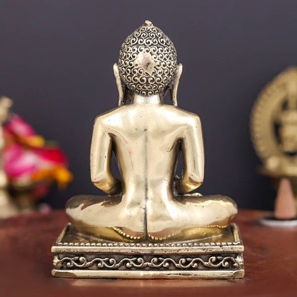 Brass Superfine Jain Bhagawan Shri Mahavir Swami 4 Inch by vendor-unknown - Hindu Gods (View 6)