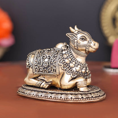 Brass Antique Nandi Statue 2.8" by vendor-unknown - Spiritual (View 5)