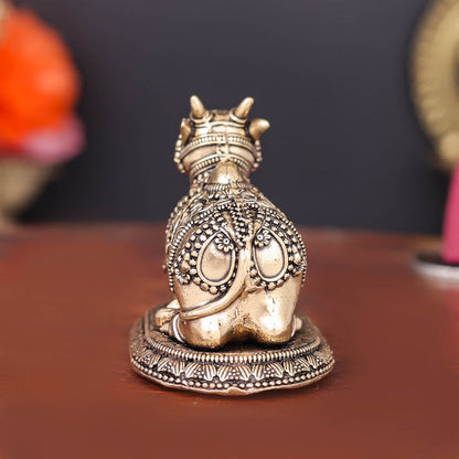 Brass Antique Nandi Statue 2.8" by vendor-unknown - Spiritual (View 9)