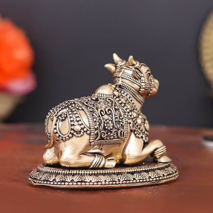 Brass Antique Nandi Statue 2.8" by vendor-unknown - Spiritual (View 7)
