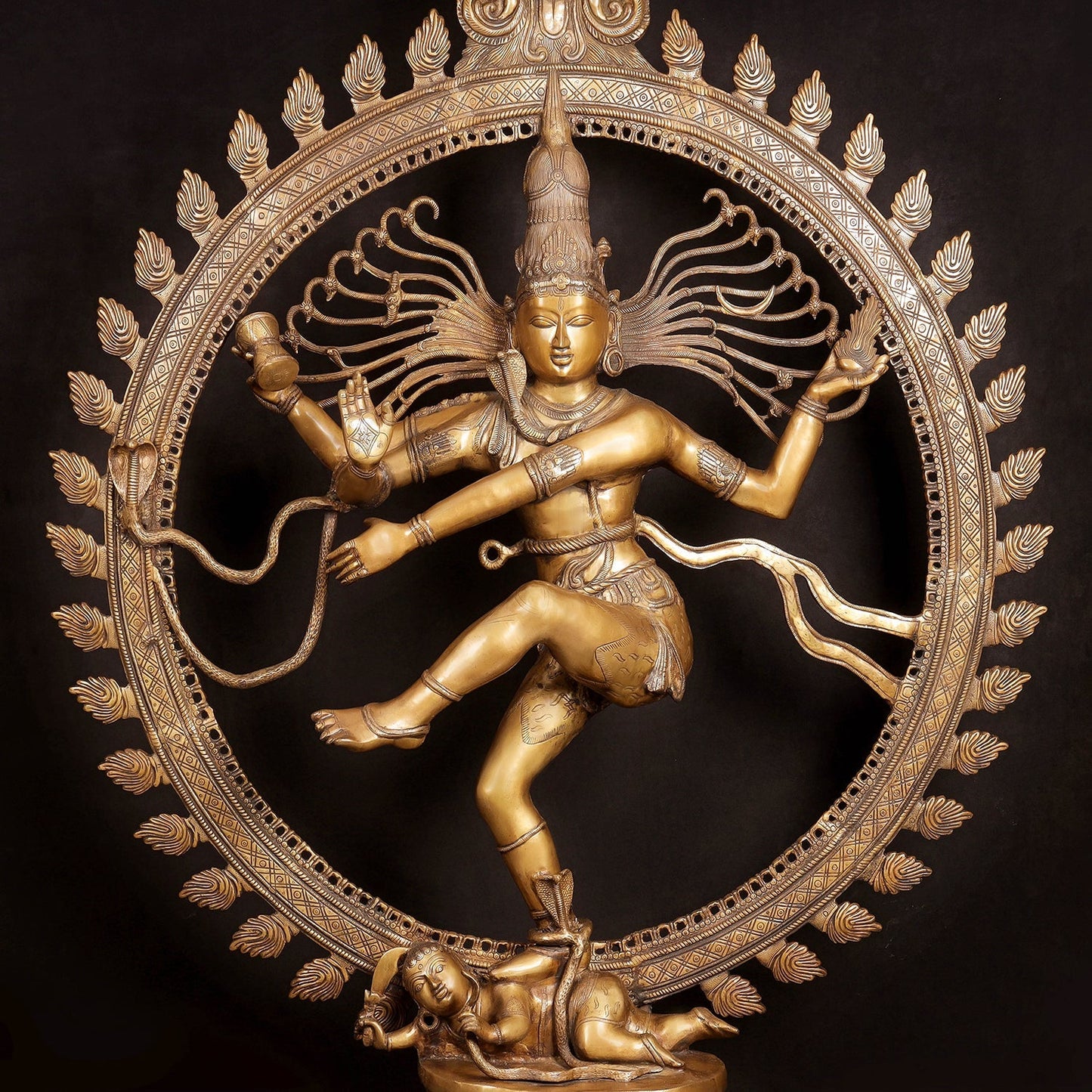Brass Large Size Nataraja Idol Dancing Shiva Sculpture Antique Finish 6 Feet