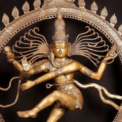 Brass Large Size Nataraja Idol Dancing Shiva Sculpture Antique Finish 6 Feet by vendor-unknown - Hindu Gods (View 3)