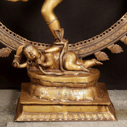 Brass Large Size Nataraja Idol Dancing Shiva Sculpture Antique Finish 6 Feet by vendor-unknown - Hindu Gods (View 4)