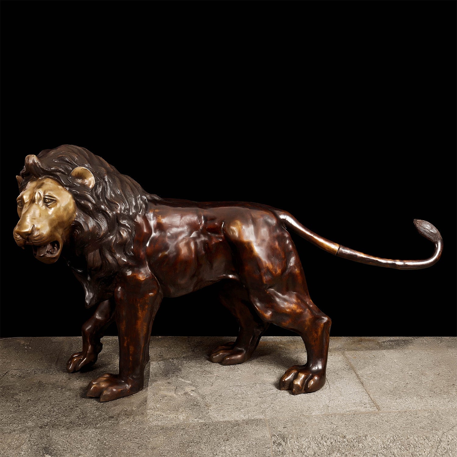Brass Large Size Lion Statue Sculpture Decor Showpiece 77 Inches - Image 4