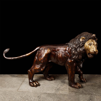 Brass Large Size Lion Statue Sculpture Decor Showpiece 77 Inches by vendor-unknown - Decor (View 5)