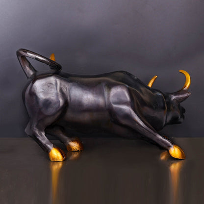 Brass Stock Market Bull Statue Black Patina Finish For Decor Showpiece 12 Inch by vendor-unknown - Decor (View 6)