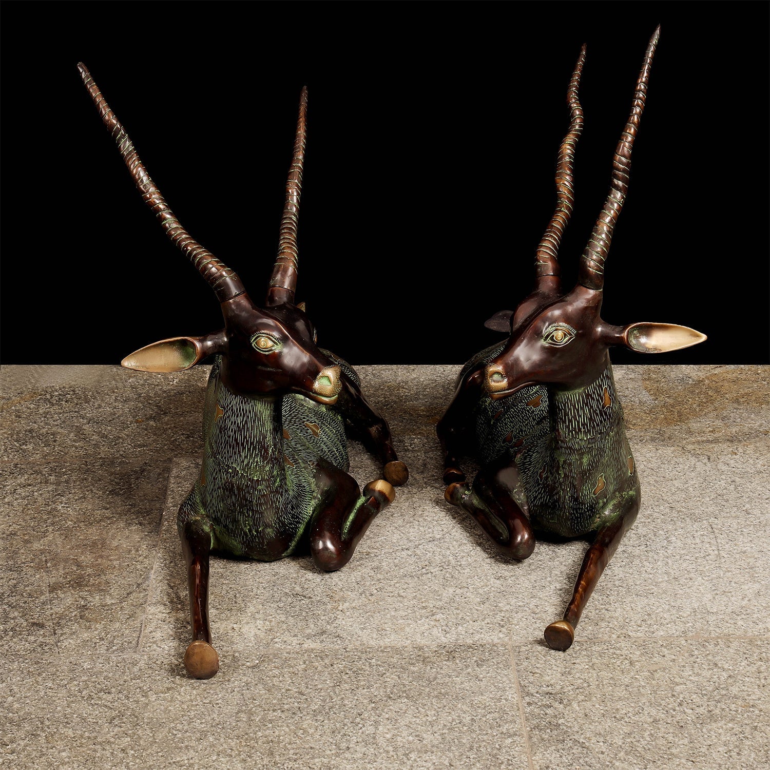 Brass Large Deer Pair Decorative Showpiece Animal Figurine 3 Feet - Image 3