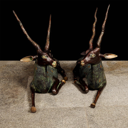 Brass Large Deer Pair Decorative Showpiece Animal Figurine 3 Feet by vendor-unknown - Decor (View 3)