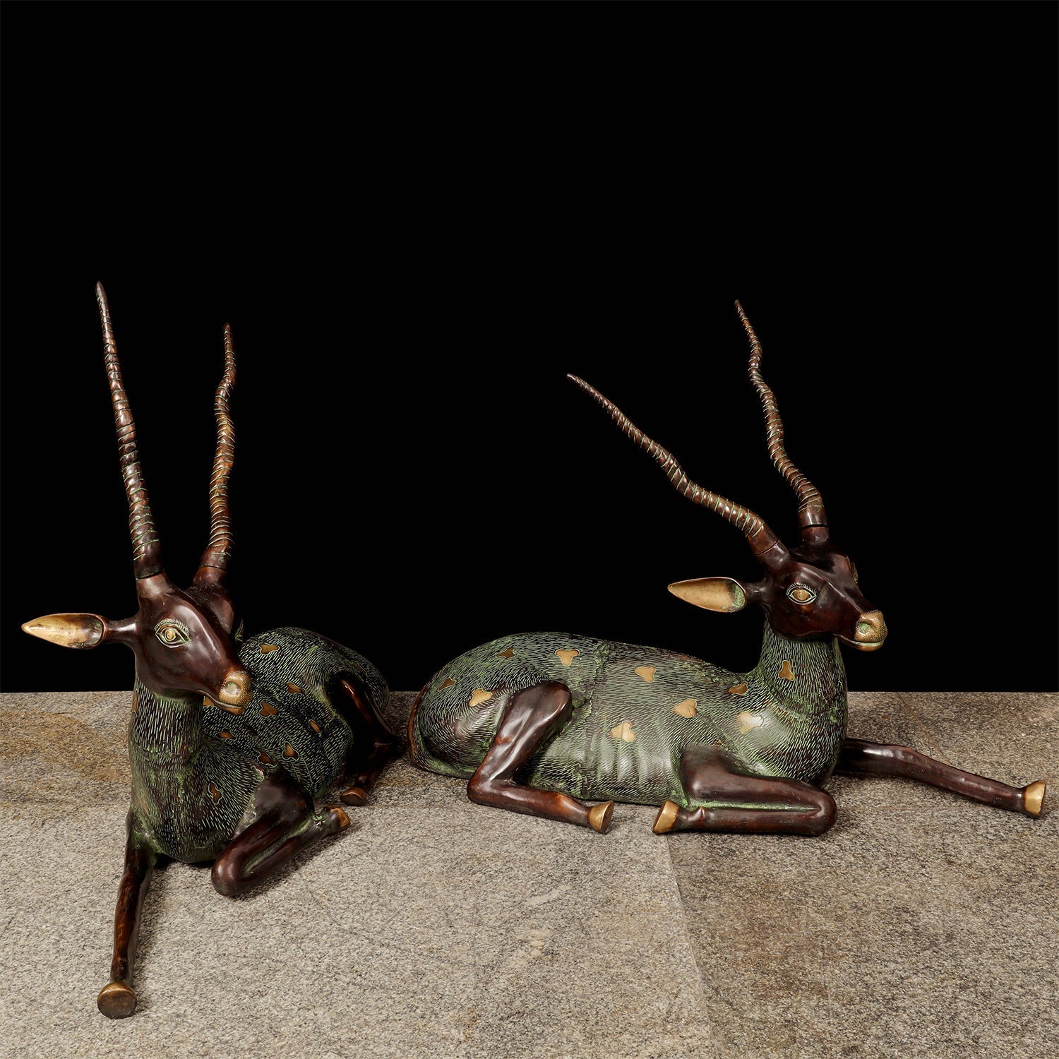 Brass Large Deer Pair Decorative Showpiece Animal Figurine 3 Feet - Image 2