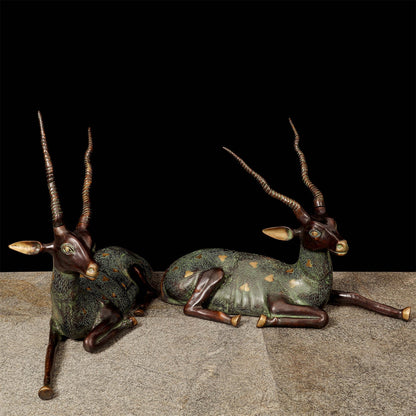 Brass Large Deer Pair Decorative Showpiece Animal Figurine 3 Feet by vendor-unknown - Decor (View 2)