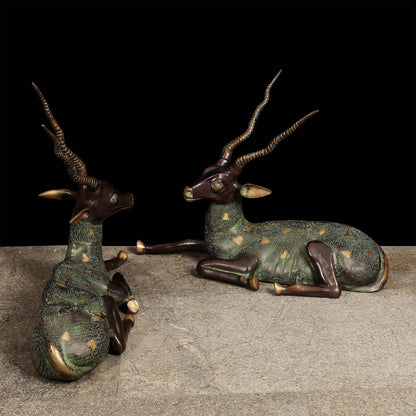 Brass Large Deer Pair Decorative Showpiece Animal Figurine 3 Feet by vendor-unknown - Decor (View 5)