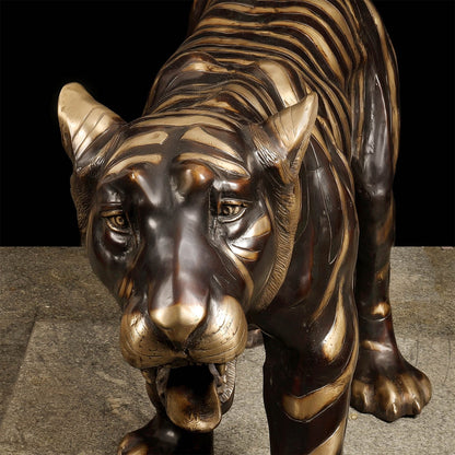 Brass Large Size Tiger Statue Figurines Decor 70 Inches by vendor-unknown - Decor (View 2)