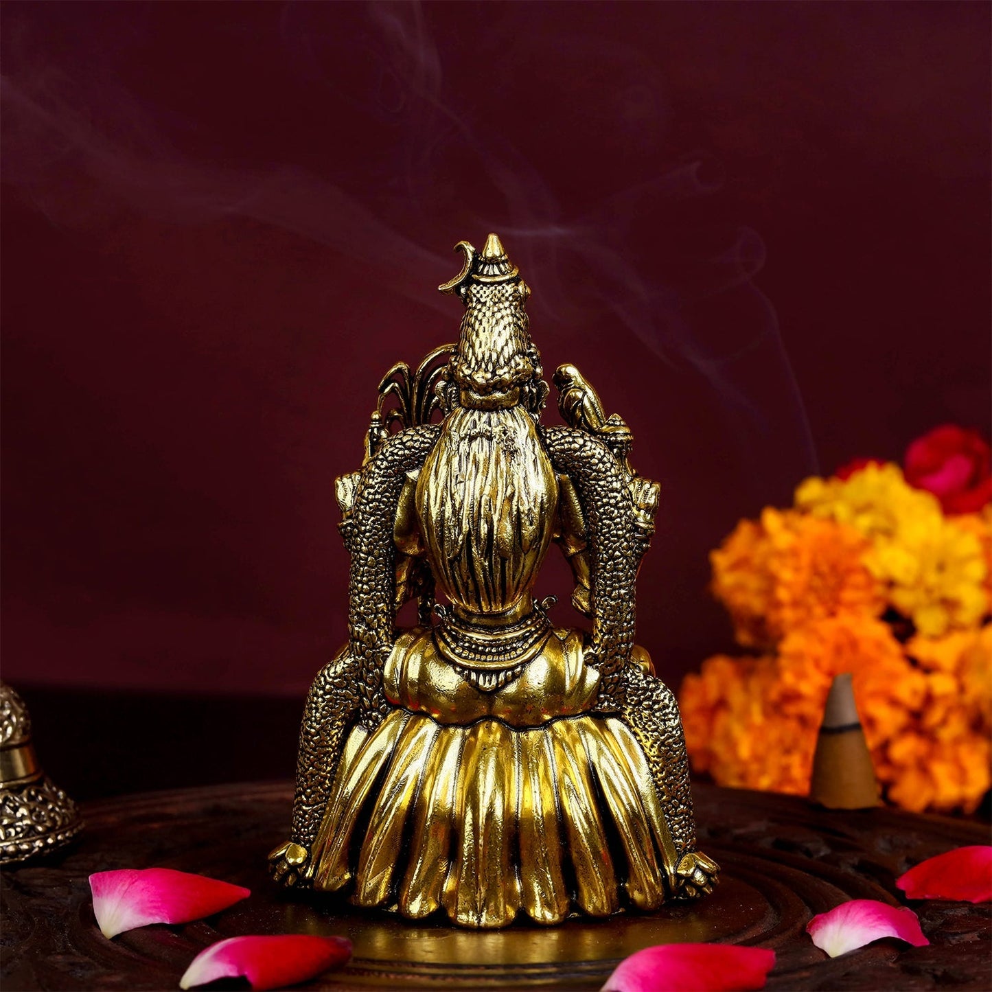 Brass Superfine Lalita Devi Rajarajeshwari Idol Golden Finish 4 Inch