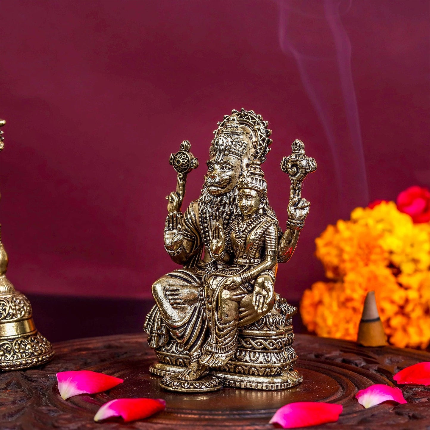 Brass Superfine Narasimha Lakshmi Idols 4 Inch