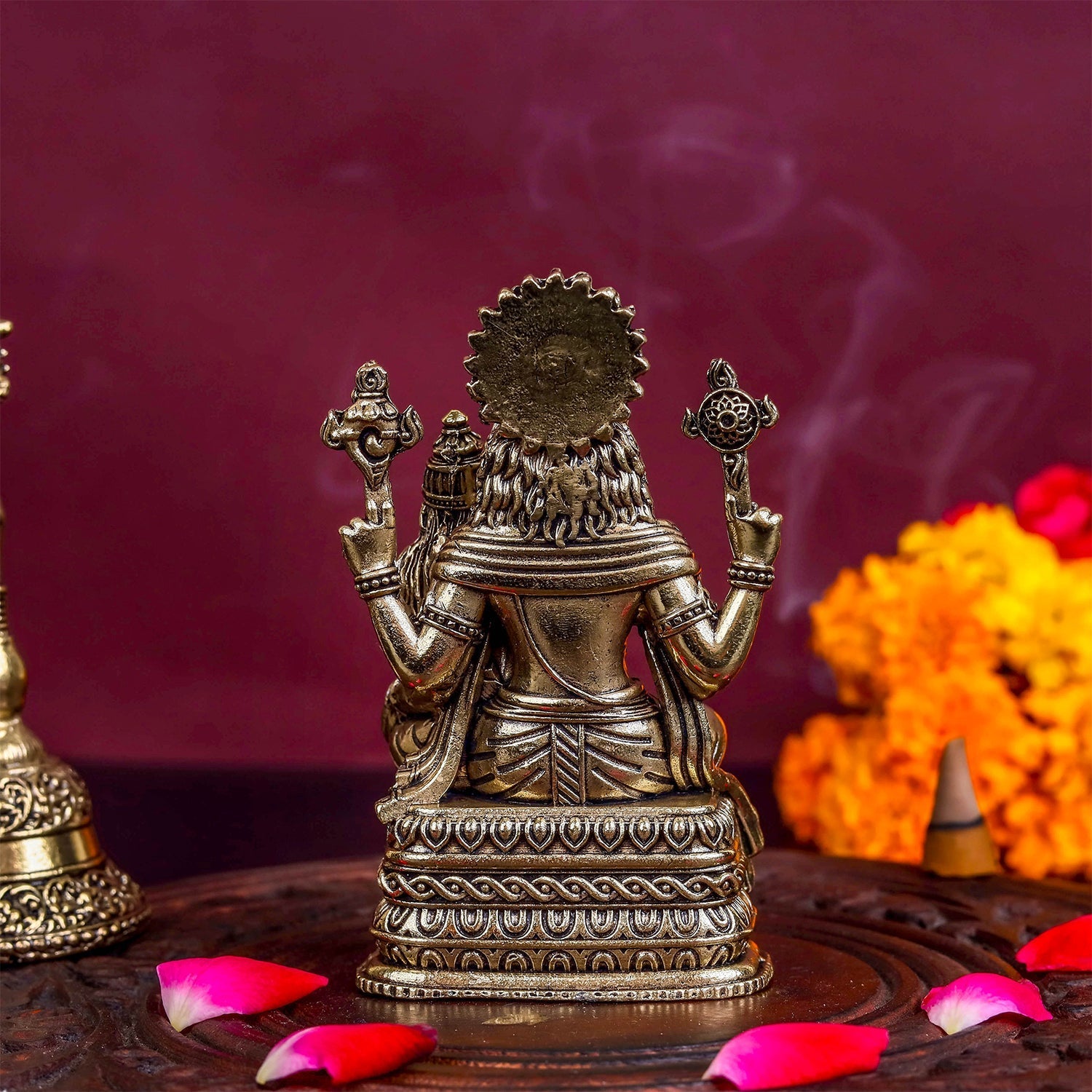 Brass Superfine Narasimha Lakshmi Idols 4 Inch - Image 6