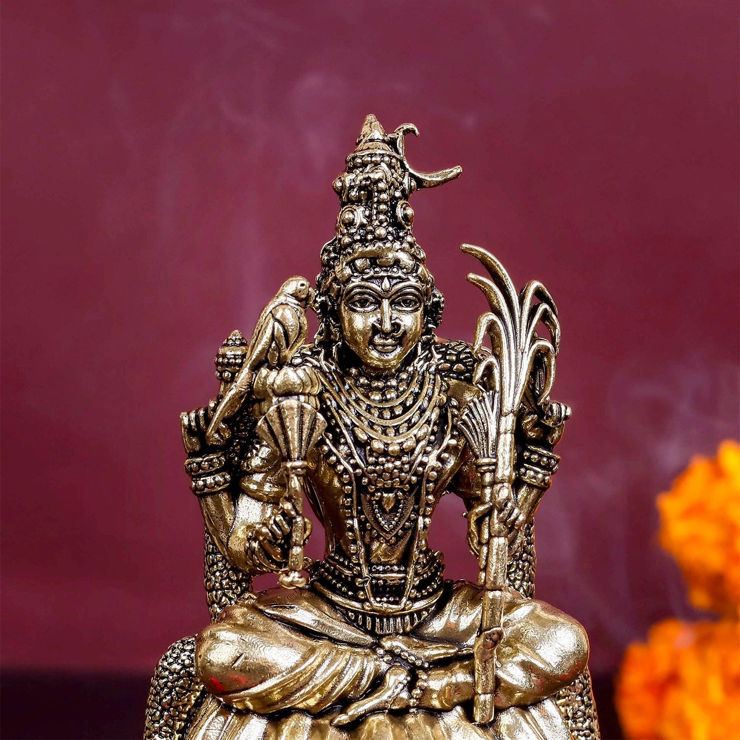 Brass Superfine Lalita Devi Rajarajeshwari Idol kamakshi amman 4 Inch - Image 2