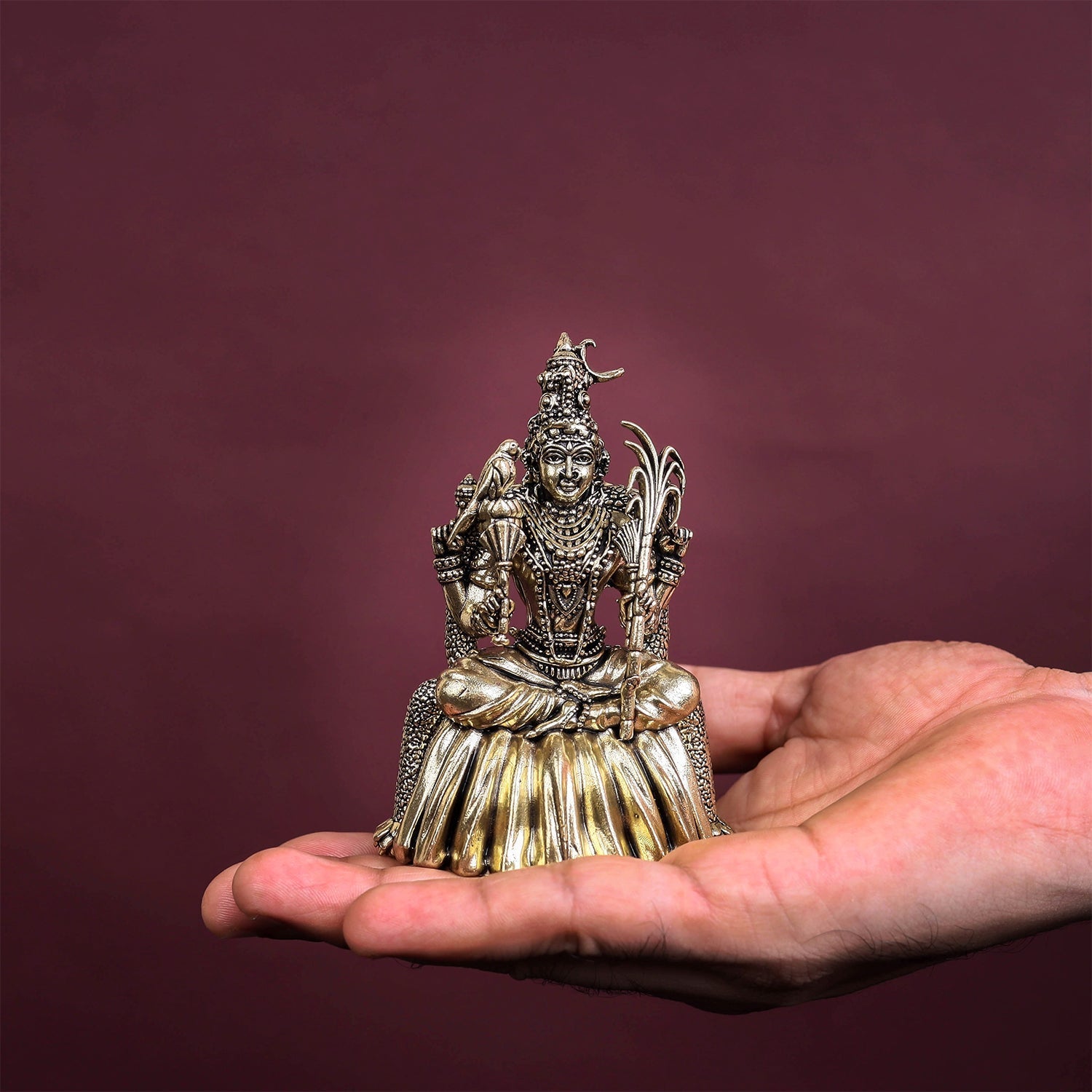 Brass Superfine Lalita Devi Rajarajeshwari Idol kamakshi amman 4 Inch - Image 5
