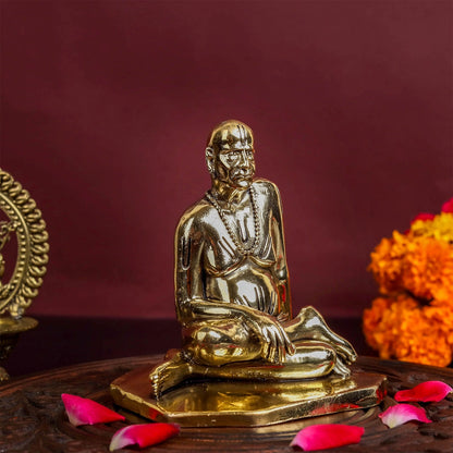 Brass Superfine Shri Swami Samarth Maharaj Statue (Swami of Akkalkot) 4 Inch by vendor-unknown - Hindu Gods (View 3)