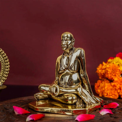 Brass Superfine Shri Swami Samarth Maharaj Statue (Swami of Akkalkot) 4 Inch by vendor-unknown - Hindu Gods (View 4)