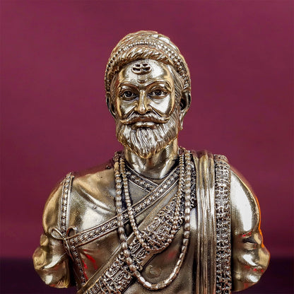 Brass Superfine Chatrapati Shivaji Maharaj Bust 4 Inch by vendor-unknown - Decor (View 2)