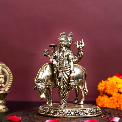 Brass Superfine Trinity Of Hindu God Dattatreya Idol 5.5 Inch by vendor-unknown - Hindu Gods (View 3)