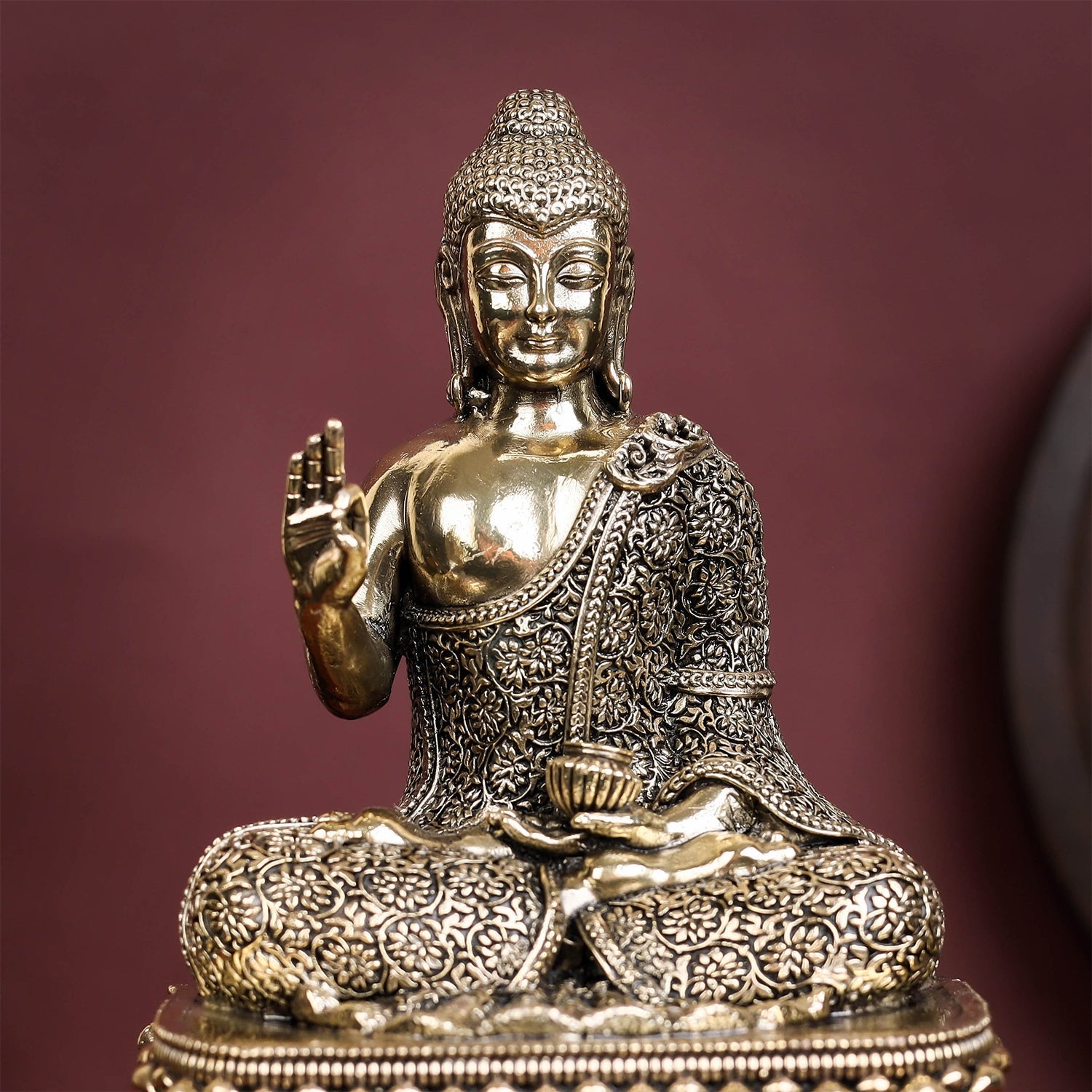 Brass Superfine Blessing Buddha Statue 6 Inch - Image 2