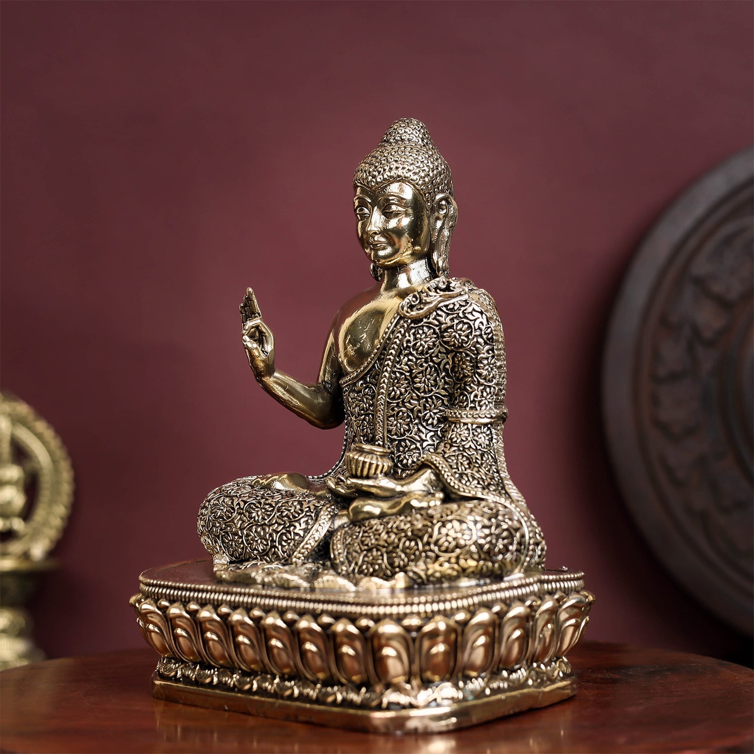 Brass Superfine Blessing Buddha Statue 6 Inch - Image 4