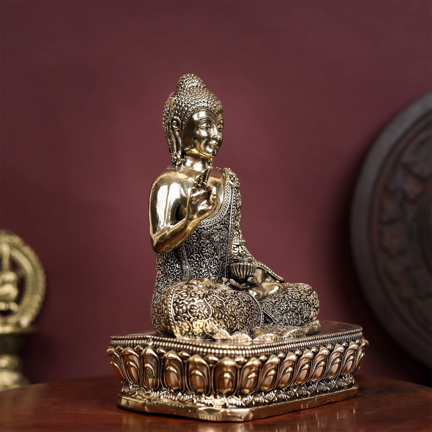 Brass Superfine Blessing Buddha Statue 6 Inch - Image 3