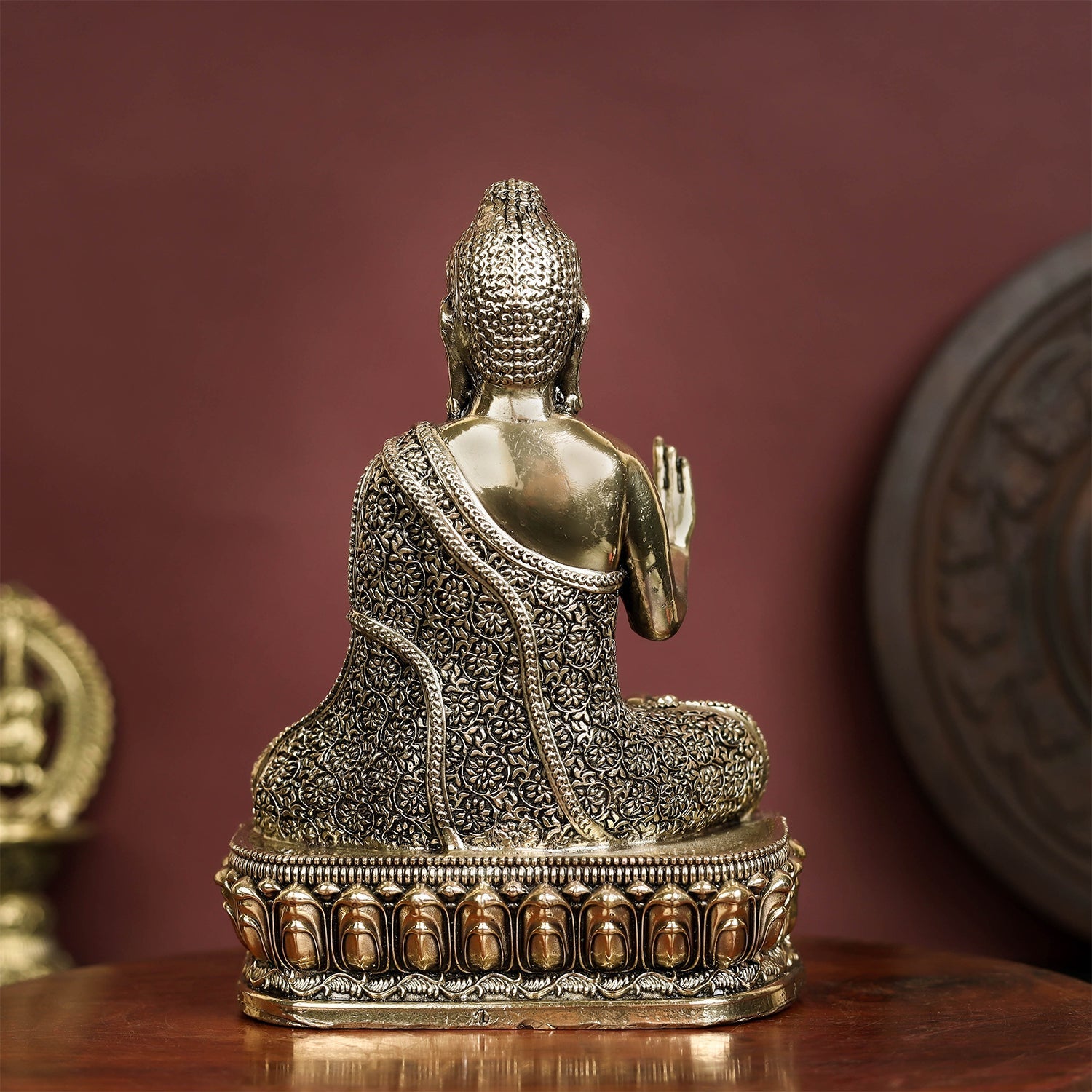 Brass Superfine Blessing Buddha Statue 6 Inch - Image 6