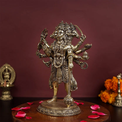 Brass Superfine Standing Panchmukhi Hanuman Idol 8 Inch by vendor-unknown - Hindu Gods (View 5)