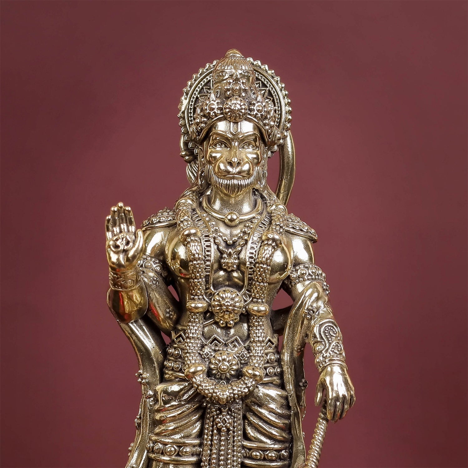Brass Superfine Standing Hanuman Idol 8 Inch - Image 2