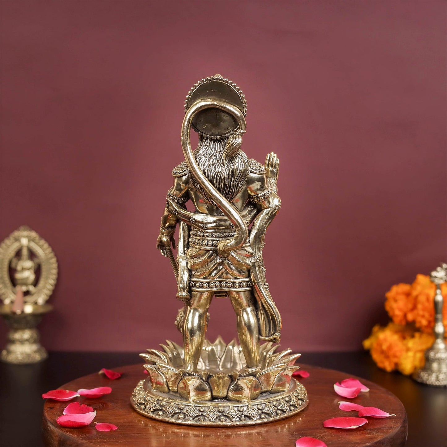 Brass Superfine Standing Hanuman Idol 8 Inch