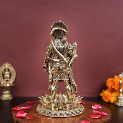 Brass Superfine Standing Hanuman Idol 8 Inch by vendor-unknown - Hindu Gods (View 6)