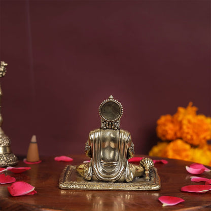 Brass Superfine Meditation Hanuman Idol Intricately Carved 3 Inch by vendor-unknown - Hindu Gods (View 6)